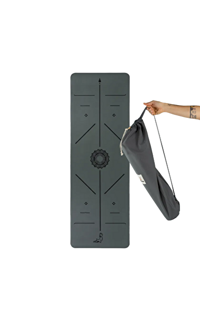 PETARYA Focus Serisi Gri 4.1 mm Doğal Kauçuk Kaydırmaz Yoga Matı
