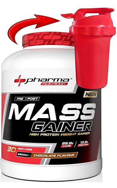 Pharma Nutrition Mass Gainer 3300 Gr Çikolata Aromalı Kilo Kas Karbonhidrat Tozu Hacim 30 Servis
