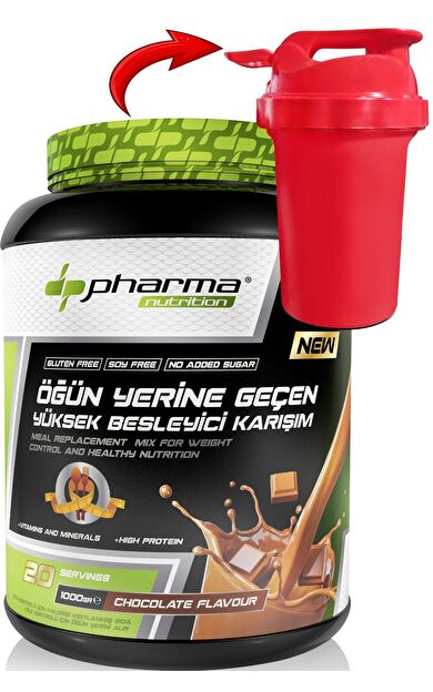 Pharma Nutrition Çikolata Aromalı Yüksek Proteinli Öğün Tozu Öğün Yerine Geçen Besleyici Shake 20 Servis 1000 Gr