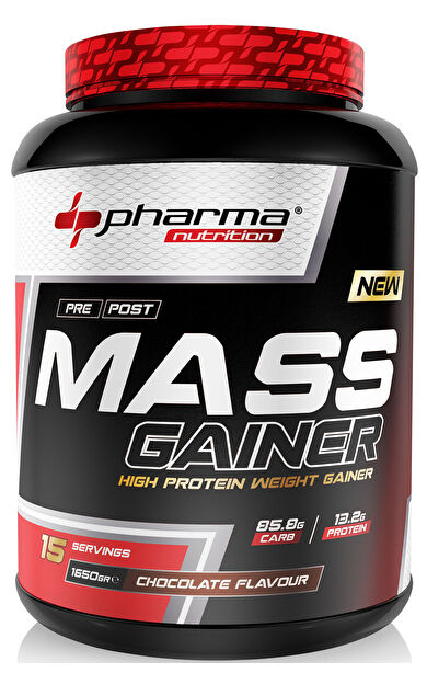 Pharma Nutrition Mass Gainer 1650 Gr Çikolata Aromalı Kilo Kas Karbonhidrat Tozu 15 Servis Hacim