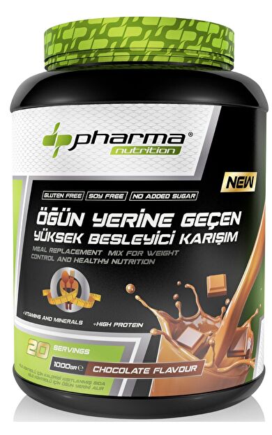 Pharma Nutrition Çikolata Aromalı Yüksek Proteinli Öğün Tozu Öğün Yerine Geçen Besleyici Shake 20 Servis 1000 Gr