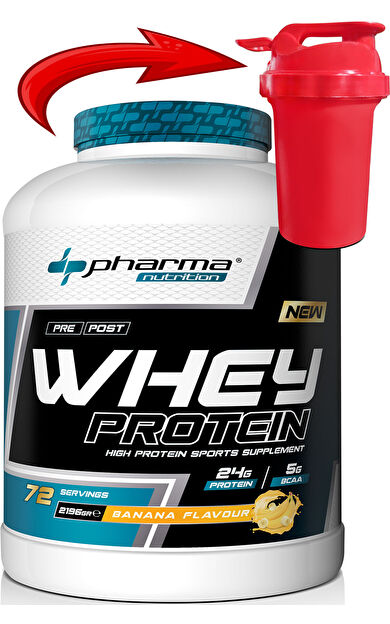 Pharma Nutrition Whey Protein 2196 gr Muz Aromalı Protein Tozu 24 gram Protein 72 Servis