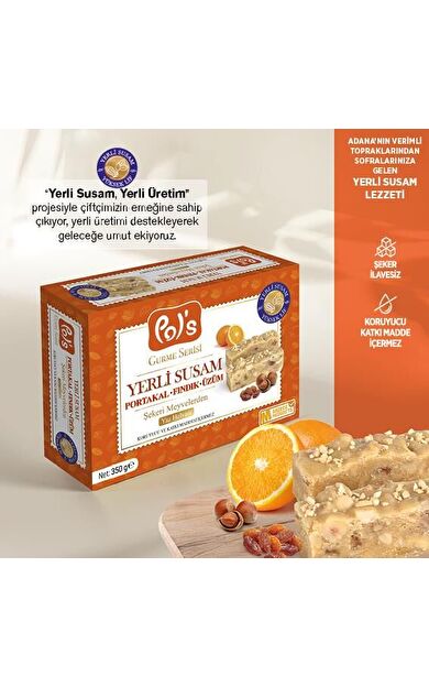 Pol's Gurme Yerli Susam Portakallı Fındıklı Üzümlü Yaz Helvası 350 g