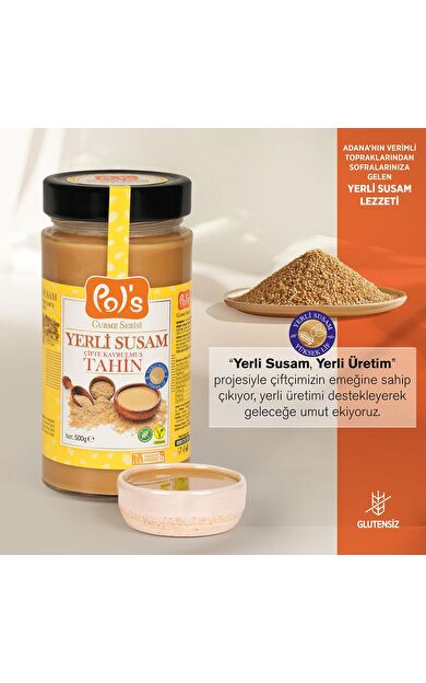 Pol's Gurme Yerli Susam Serisi Çifte Kavrulmuş Tahin 500 g