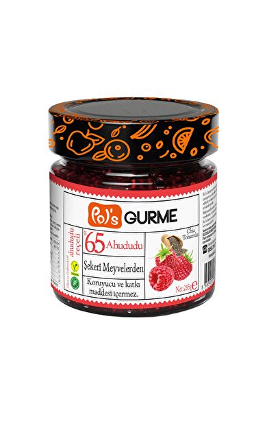 Pol'sGurme Ahududu Reçeli Chia Tohumlu Şeker İlavesiz %65 Meyve Oranlı 285 gr