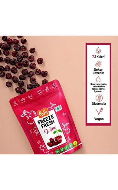Pol's Freeze Fresh Dondurularak Kurutulmuş Vişne 20 gr