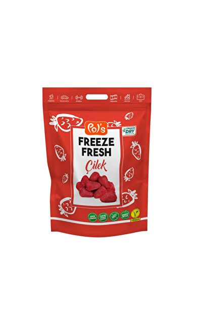 Freeze Fresh Çilek Baskılı Doypack Çanta (Ambalaj)
