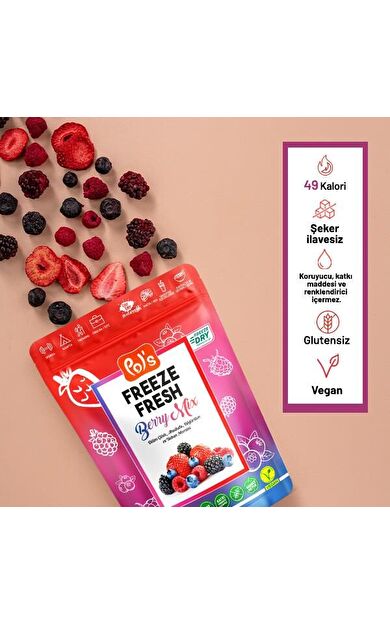 Pol's Freeze Fresh Dondurularak Kurutulmuş Berry Mix 16 g
