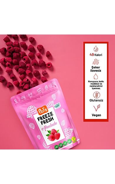 Pol’s Freeze Fresh Dondurularak Kurutulmuş Ahududu 16 gr