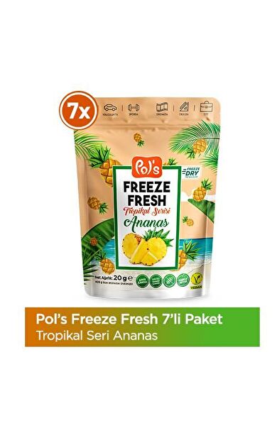 Pol's Freeze Fresh Dondurularak Kurutulmuş Ananas 20 g x 7