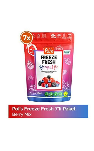 Pol's Freeze Fresh Dondurularak Kurutulmuş Berry Mix 16 gr x 7