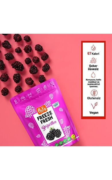 Pol’s Freeze Fresh Dondurularak Kurutulmuş Böğürtlen 20 gr