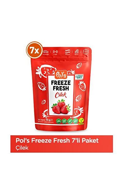 Pol's Freeze Fresh Dondurularak Kurutulmuş Çilek 15 g x 7