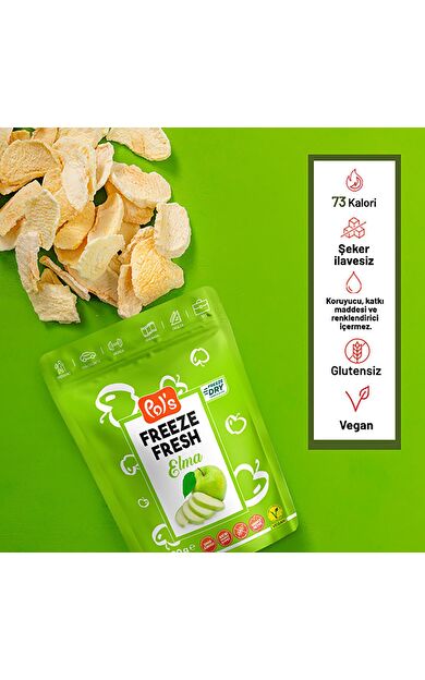 Pol's Freeze Fresh Dondurularak Kurutulmuş Elma 20 g