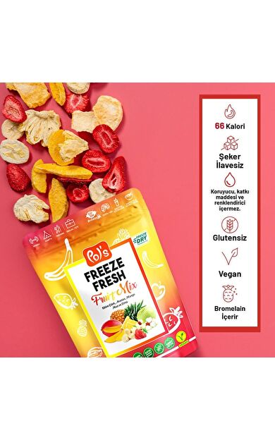Pol's Freeze Fresh Dondurularak Kurutulmuş Fruit Mix 20 gr