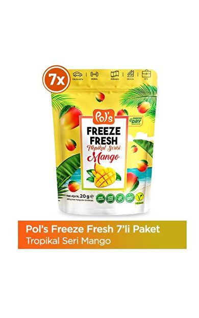 Pol's Freeze Fresh Dondurularak Kurutulmuş Mango 20 g x 7