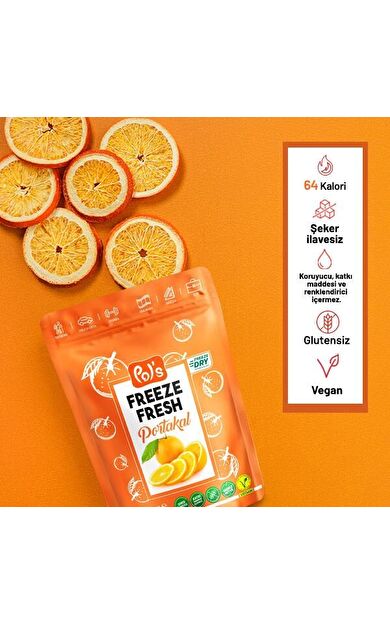 Pol’s Freeze Fresh Dondurularak Kurutulmuş  Portakal 20 gr