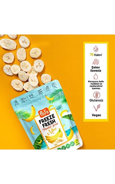 Pol's Freeze Fresh Dondurularak Kurutulmuş Muz 20 gr