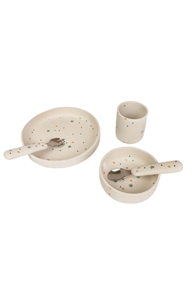 PORLAND Fancy Beyaz Çocuk Yemek Takımı 5 Parça