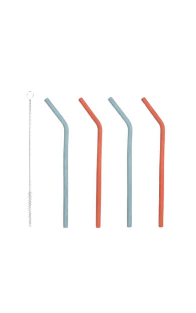 PORLAND Fancy Silikon Bebek&Çocuk Pipet Seti 4 Parça