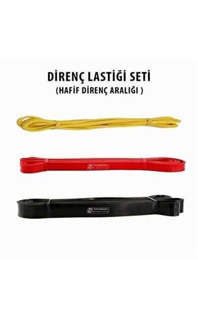 Powerband Direnç Lastiği Ve Egzersiz Bandı Hafif Direnç Seti 3 Adet