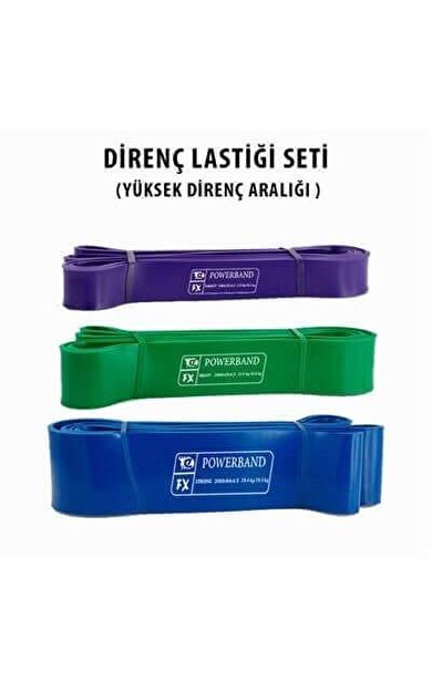 Powerband Direnç Lastiği Ve Egzersiz Bandı Yüksek Direnç Seti 3 Adet