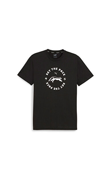 Puma Men's Run Slogan Tee Q1 Erkek Günlük Tişört 52510901 Siyah