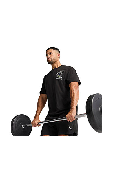 Puma M Graphics Train Relaxed Tee Erkek Antrenman Tişörtü 52657001 Renkli