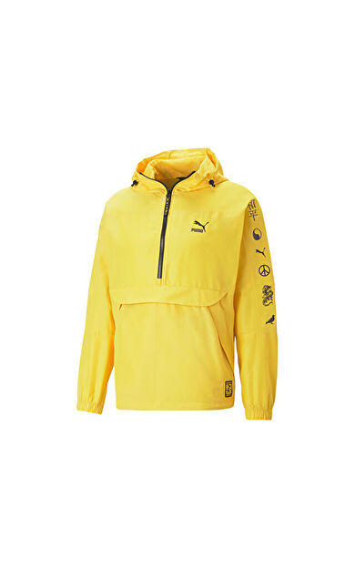 Puma X Staple Anorak Jacket Erkek Suya Dayanıklı Kanguru Ceket 53982655 Sarı