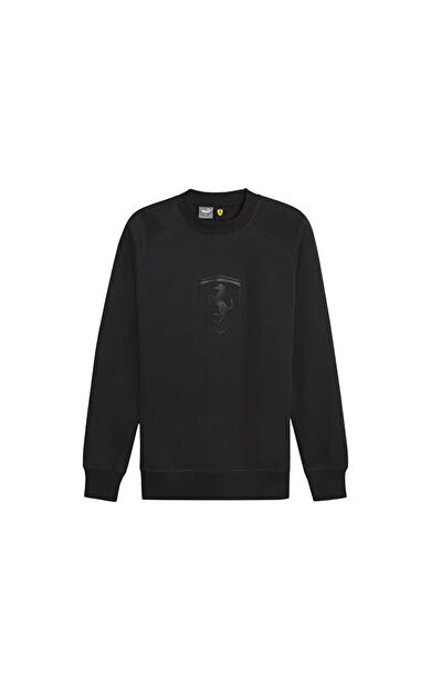 Puma Ferrari Race Big Shield Crew Erkek Günlük Sweatshirt 62380201 Siyah