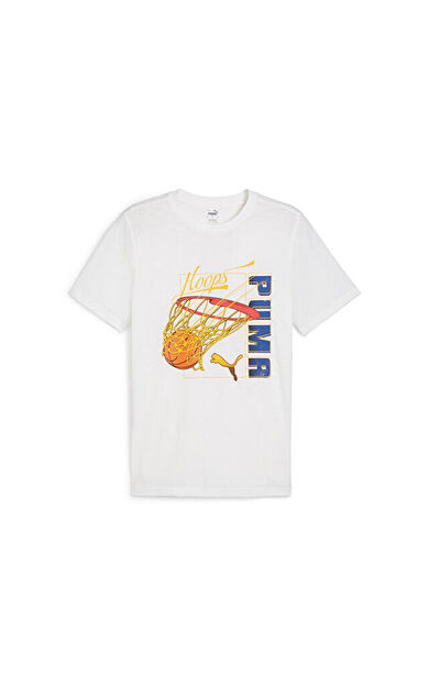 Puma Swished Tee Erkek Basketbol Tişörtü 62480103 Beyaz