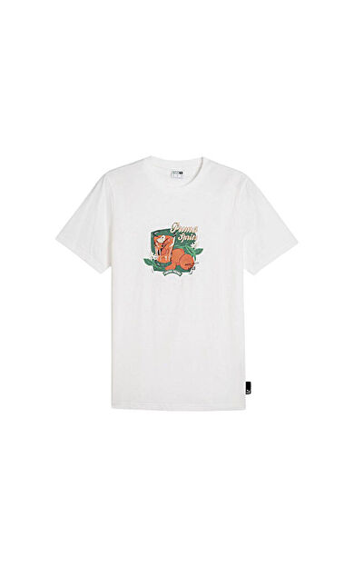 Puma Graphics Puma Spritz Tee Erkek Günlük Tişört 62541402 Beyaz