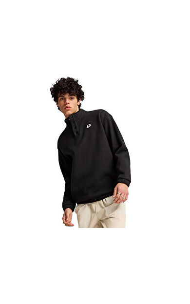 Puma Downtown Polarfleece Crew Erkek Günlük Sweatshirts 62675301 Siyah