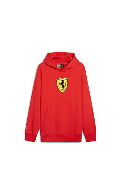 Puma Ferrari Race Bigshield Hdie Erkek Günlük Sweatshirts 62705402 Kırmızı