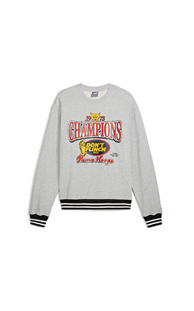 Puma Puma Champs Crew Erkek Basketbol Sweatshirts 62720901 Gri