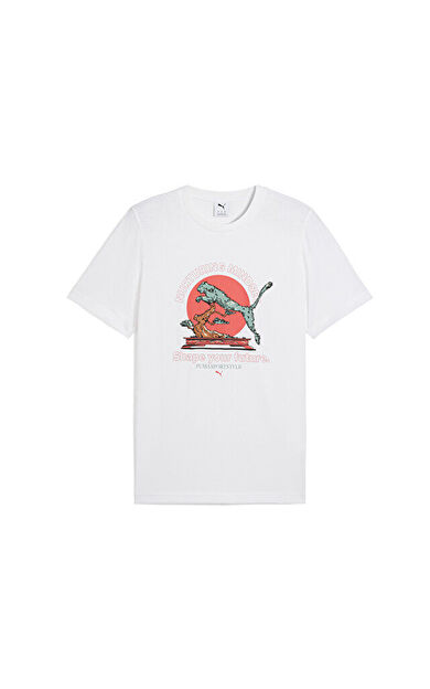Puma Graphics Puma Bonsai Tee Erkek Günlük Tişört 62963402 Beyaz
