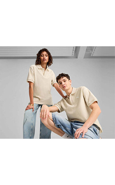 Puma Premium Ess Jacquard Polo Unisex Günlük Polo Tişört 62967087 Bej