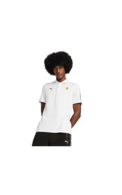 Puma Ferrari Race Cloudspun Polo Erkek Günlük Polo Tişört 63018504 Beyaz