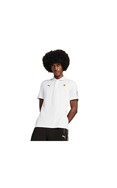 Puma Ferrari Race Cloudspun Polo Erkek Günlük Polo Tişört 63018504 Beyaz