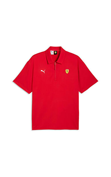 Puma FERRARI CLOUDSPUN POLO Erkek Günlük Polo Tişört 63424702 Kırmızı