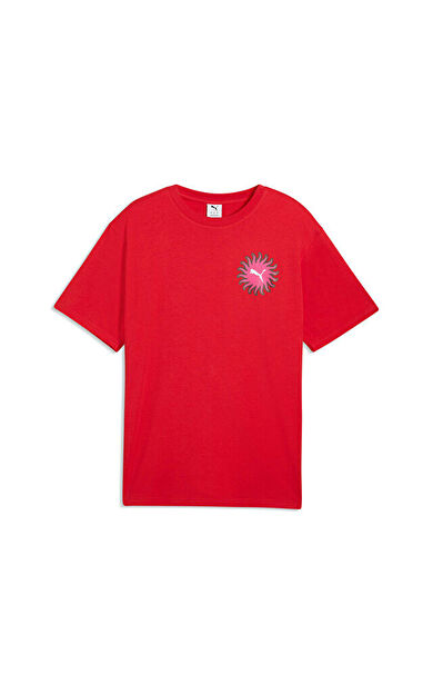 Puma Sunset Drive Relaxed Tee Erkek Günlük Tişört 63439511 Kırmızı