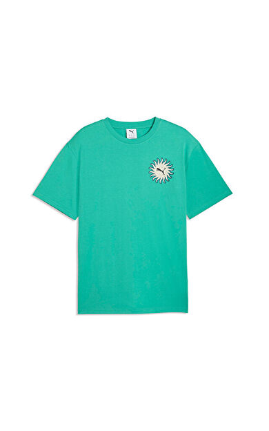 Puma Sunset Drive Relaxed Tee Erkek Günlük Tişört 63439540 Yeşil