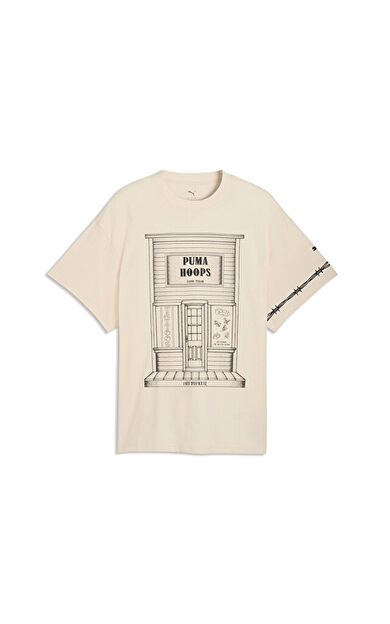 Puma Swish N  ink Tee ıı Erkek Basketbol Tişörtü 63465901 Krem