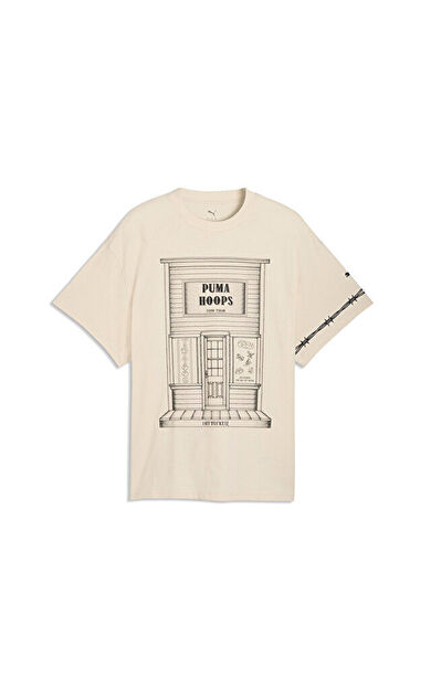 Puma Swish N  ink Tee ıı Erkek Basketbol Tişörtü 63465901 Krem