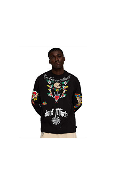 Puma Swish N  ink Ls Tee Erkek Basketbol Tişörtü 63466401 Siyah