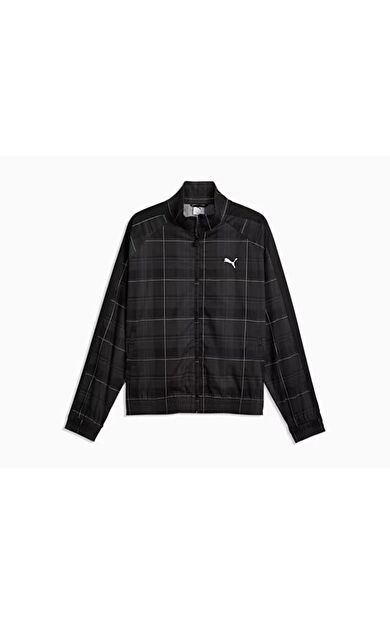 Puma T7 RELAXED TARTAN WOVEN TRAC Erkek Günlük Ceket 63673101 Siyah