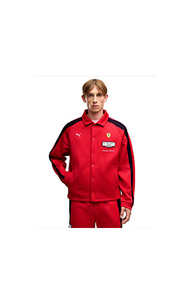 Puma FERRARI T7 TRACK JKT Erkek Günlük Ceket 63705502 Kırmızı