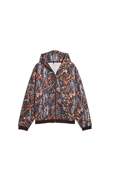Puma DYLAN WILDCAT FZ HOODIE Erkek Basketbol Ceketi 63722301 Kahverengi