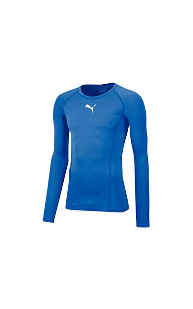Puma Liga Baselayer Tee Ls Erkek Futbol Uzun Kollu Antrenman Üstü 65592002 Mavi