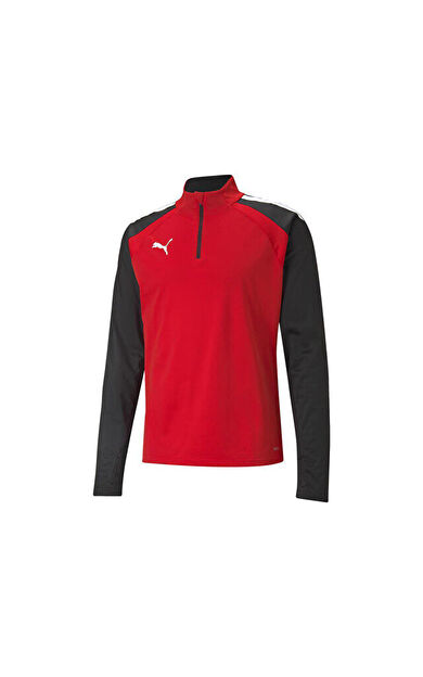 Puma Teamliga 1 4 Zip Top Erkek Futbol Antrenman Uzun Kollu Tişört 65723601 Kırmızı